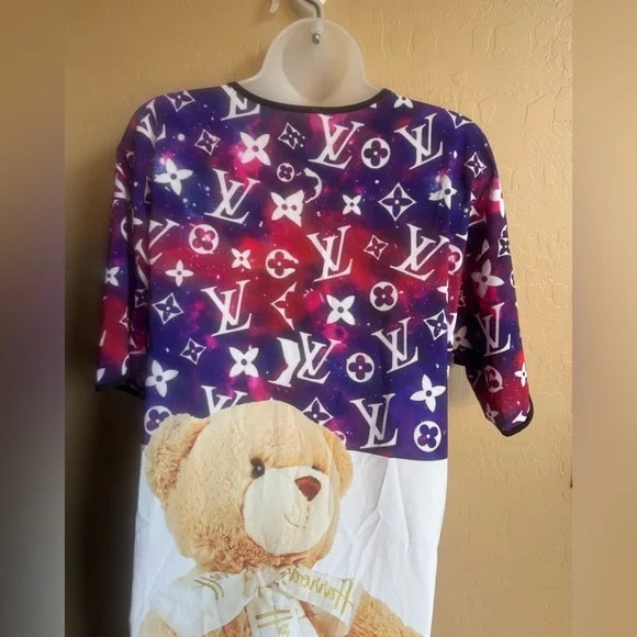 LV Vuitton Harrod’s of London PJ Pajamas Pajama Shirt Dress Large Lounge wear - Picture 6 of 13